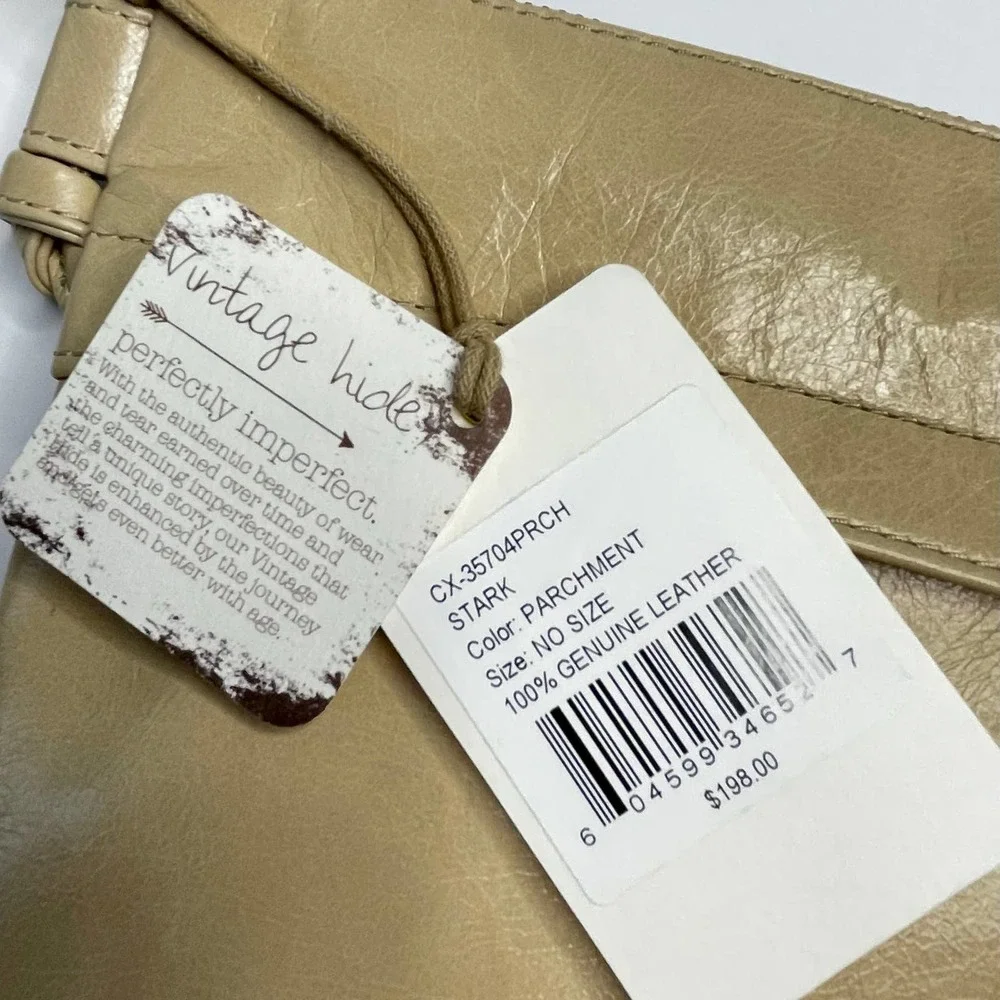 NWT Hobo International Leather Stark Vintage Crossbody Bag Parchment Cream - Picture 3 of 8